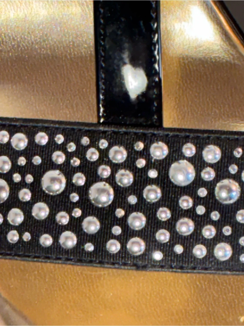 Pesaro Hill Black Rhinestone Wedge Sandals – Size 9M
